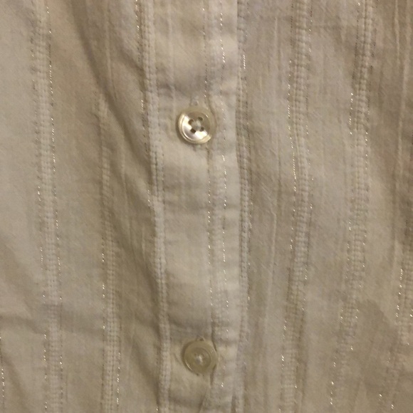 Madewell 3/4 Puff Sleeve Striped Button Down Blouse - Picture 3 of 8